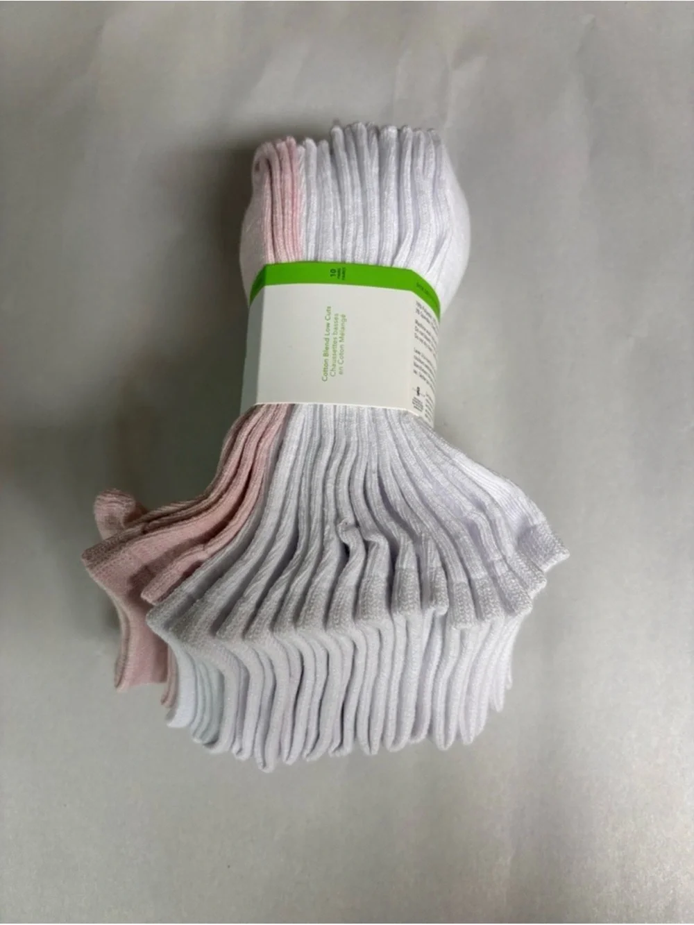 New Sam Edelman Socks Women’s 10 Pair Pink & White Cotton Blend Low Cut Socks